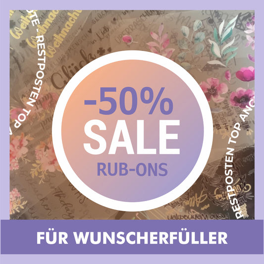 Rub-On  randlos Wunscherfüller, Restposten  50% Rabatt!