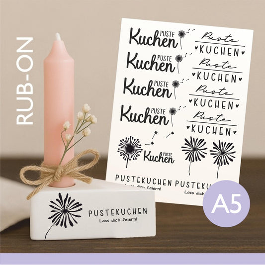 Rub-On Transferbogen A5 "Pustekuchen" | Pusteblume