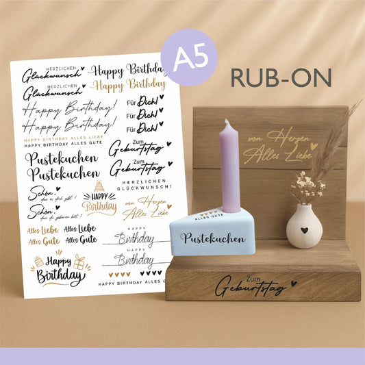 Zum Geburtstag rub on Sticker Pustekuchen
