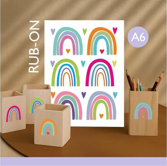 Rub-On Regenbogen Aufkleber  Bunt